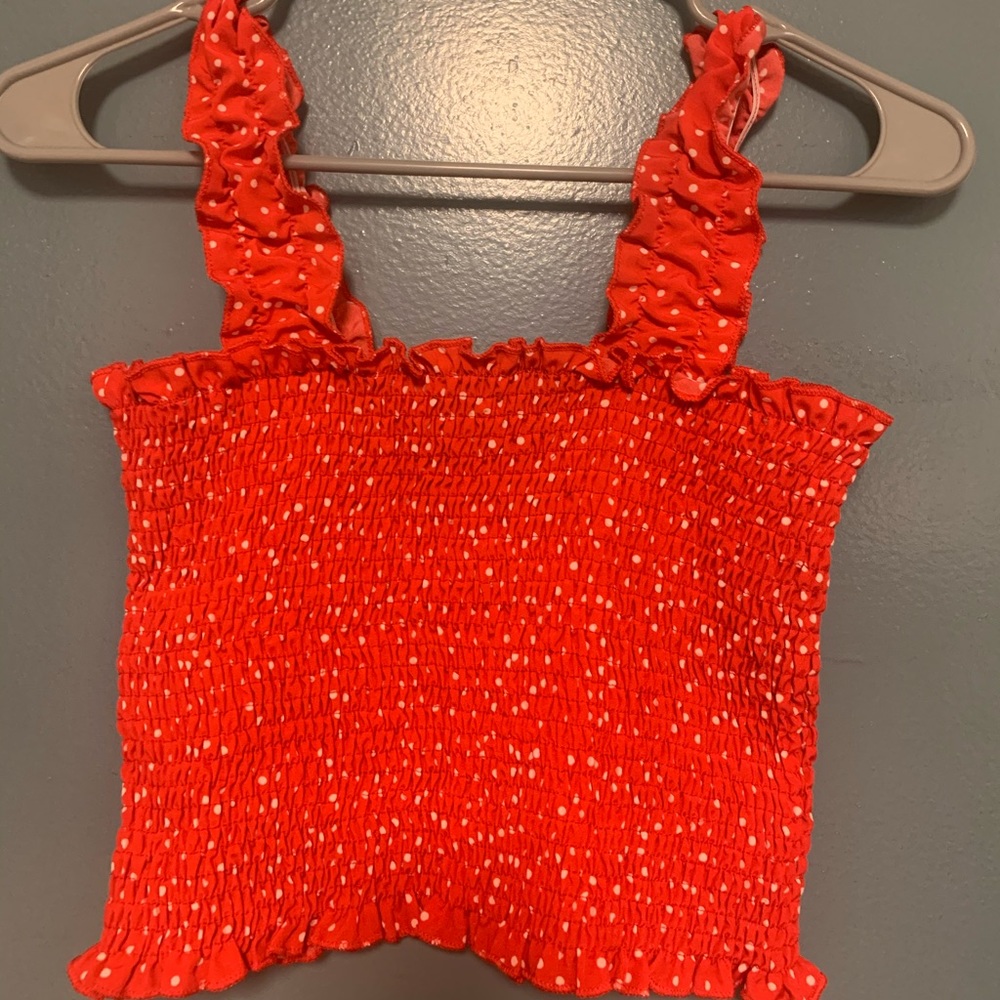 Red and white SHEIN crop top